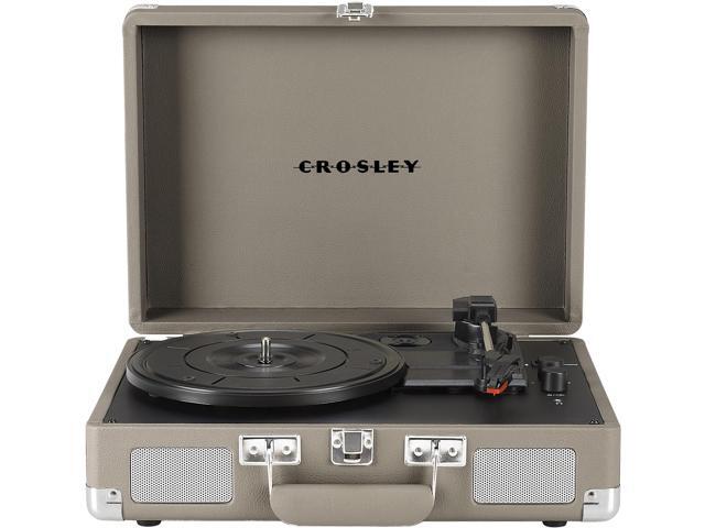 CR8005F-TE Cruiser Plus Vintage 3-Speed Bluetooth in/Out Suitcase Vinyl Record Player Turntable, Taupe