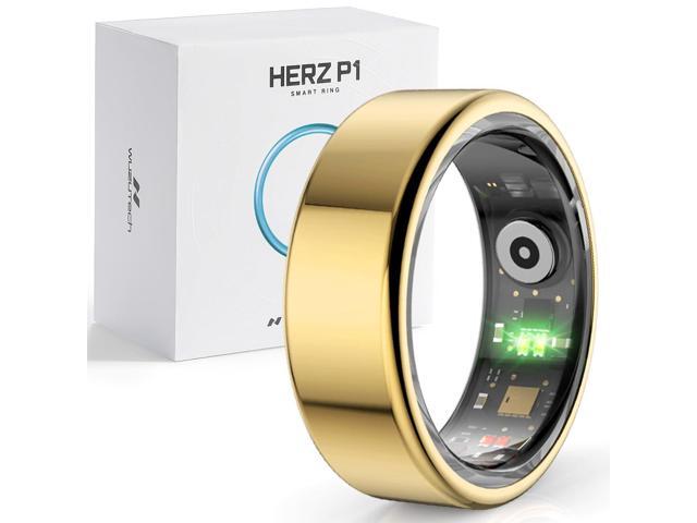 Herz P1 Smart Ring for Women & Men - (Size 8) 24/7 Health Metrics Fitness Ring, Tracks 20+ Biometrics, 6 Day Battery Life, Waterproof Stainless...