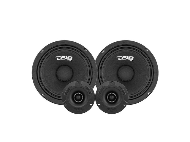 PRO-GM8.4PK Mid and High Complete Package - Includes 2X Midrange Loudspeaker 8' and 2X Aluminum Super Bullet Tweeter 1' Built in Crossover - Door...