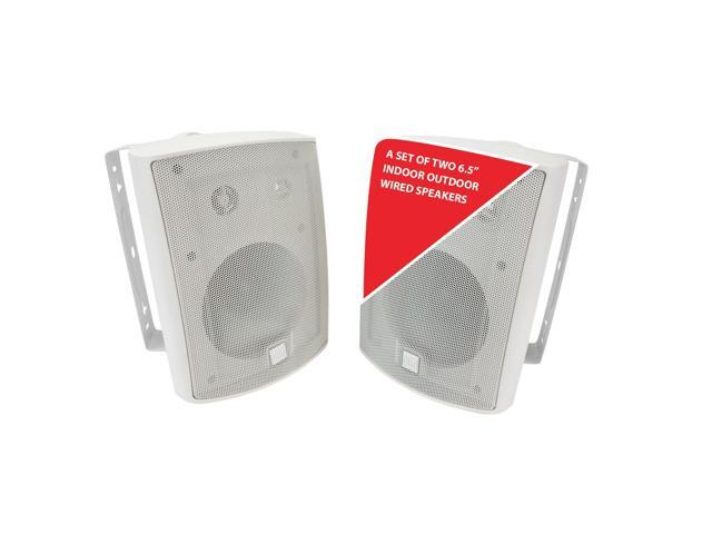 LU63PW 6.5' 3-Way High Performance Outdoor Indoor Wired Speakers Effortless Set Up Home, Pool, Patio, Garage Use Weather Resistant .