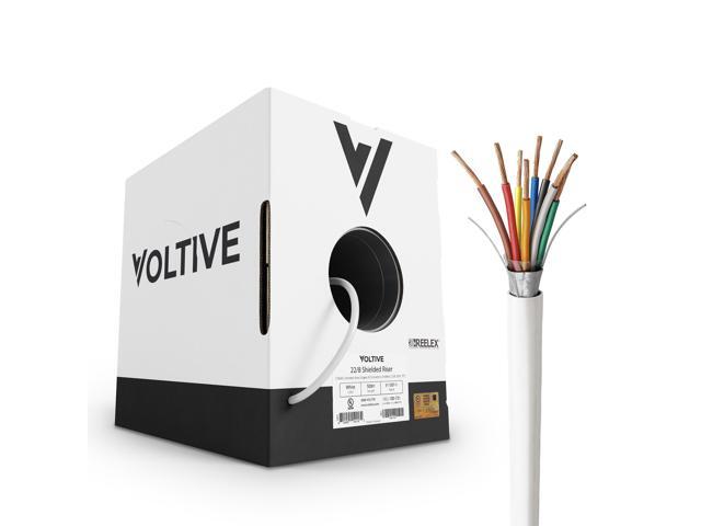 22/8 Shielded Low Voltage Wire, Riser CL3R, White, 500ft - 22AWG, 8 Conductors, Overall Shield, Stranded Bare Copper, UL Listed - V-1307-1