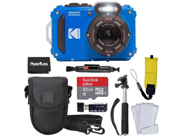 Kodak PIXPRO WPZ2 Rugged Waterproof Shockproof Digital Camera 16MP 4X Optical Zoom 1080P Full HD Video, 2.7 LCD (Blue), 32GB SD Card, Black Compact...