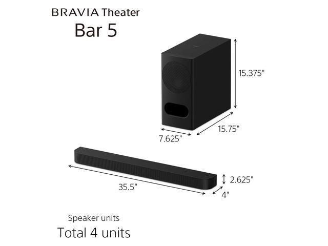 BRAVIA Theater Bar 5, 3.1 Channel Home Theater Soundbar for TV with Powerful Wireless Subwoofer, Surround Sound by Dolby Atmos® & DTS:X®,.