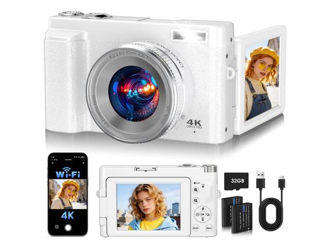 64MP Digital Camera for Photography, 2026 New WiFi 4K Vlog Video Camera for YouTube with 180Â° flip Screen, Autofocus Anti-Shake, 16X Zoom, Small...