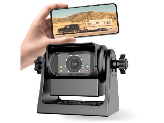 Strong Magnetic Wireless Backup Camera for iPhone Android, WiFi Hitch Camera Rechargeable Battery for Hitch Gooseneck Travel Boat Horse Trailer...