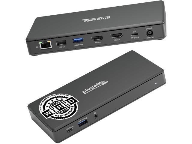 USB-C Docking Station Dual 4K 60Hz HDMI, 65W Charging, Gigabit Ethernet, 1x USB-C 5Gbps, 3X USB-A, Audio, Windows/ChromeOS, USB-C/USB4/Thunderbolt,...
