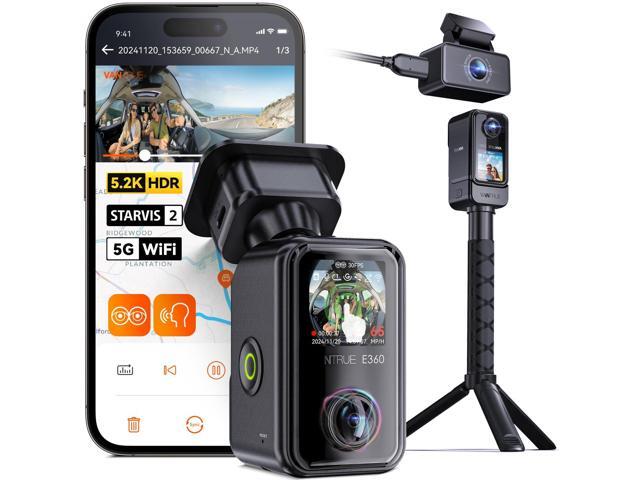 E360 ACE All Channel Dash Cam, 585Â°, STARVIS 2, Front Inside Rear Full Coverage Dashcam with Selfie Stick Tripod, Fisheye, Dual IR Night Vision,...