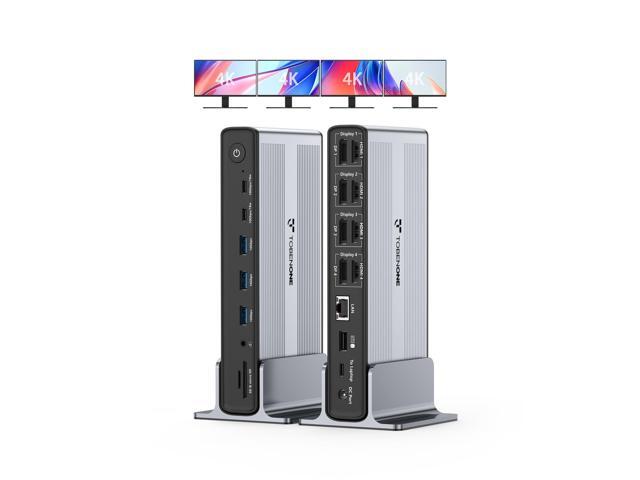 DisplayLink Docking Station 4 Monitors, 20-in-1 Quad 4K@60Hz HDMI Display with 150W Power Supply for Thunderbolt 5/4/3, USB-C Windows,Chrome,...