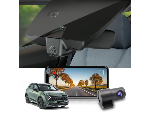 Front 4K+Rear 1080P Dash Cam Adapts for Kia Sportage 2023 2024 2025 (Part No#DW010/P1020/R2010), OEM Style, WiFi & APP, Dual HD Video, Loop...