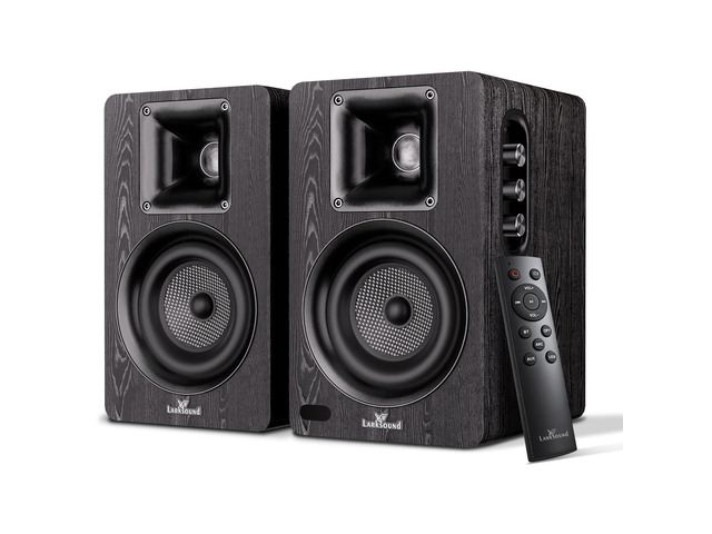 Active Bookshelf Speakers for Turntable, Powered PC Desktop & TV Audio, Aluminum Horn Tweeter, 4' Woven Glass Fiber Woofer, Built-in Amp,...
