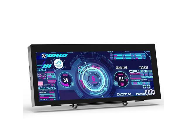 12.3 Inch IPS Stretched Bar LCD Travel Display 1920 * 720 Secondary Monitor, HDMI USBC, Mini Portable Monitor Metal Material for Laptop Computer...
