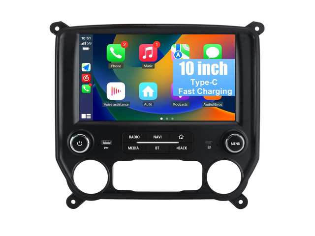 Android 13 Car Radio Compatible for Chevrolet Silverado/GMC Sierra 2014-2019,10 Inch Wireless CarPlay Android Auto Head Unit Stereo Built-in DSP...