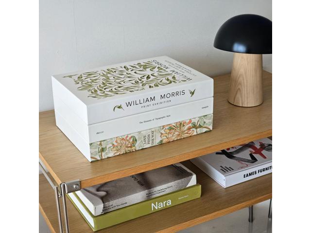Book Shape Decorative Cable Management Box - Expandable Cable Organizer Box with Magnetic Closure for Home & Office (Love Finds, Large Set)
