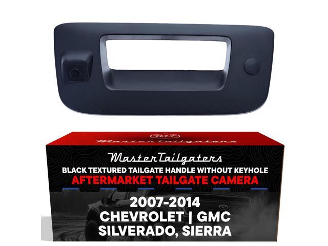 Black Tailgate Handle with Backup Camera Replacement for Chevrolet Silverado/GMC Sierra (2007-2014) + Key Hole Plug IP68 Waterproof Parking...