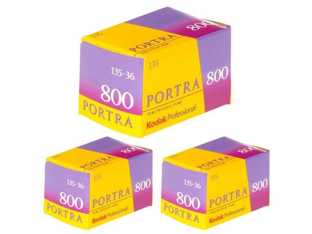 Pack of 3 Kodak 145 1855 Professional Portra 800 Color Negative Film (ISO 800) 35mm 36 Exposures