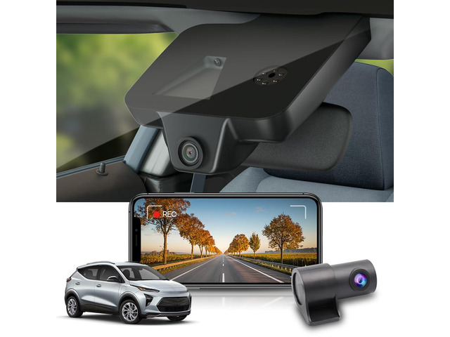 Front 4K+Rear 1080P Dash Cam for 2022-2024 Chevy Bolt EV & EUV (HD2-4267) with Auto-Dimming, OEM Look, Dual HD Video, Loop Recording, WiFi & APP, G...