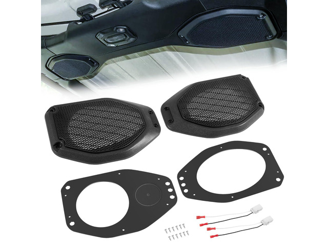 Upgrade 6.5' / 6' x 9' Sound Bar Speaker Pod Adapters with Tweeter Adapters Fit for Jeep Wrangler JL JLU 2018-2023 & Gladiator JT 2020-2023 Top...