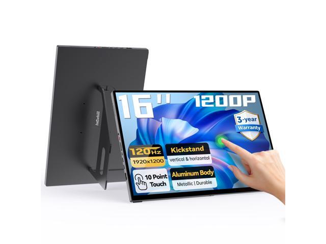 16' 120Hz Touchscreen Portable Monitor, Portable Gaming Monitor w/Stand & Speakers, 16:10 Display with Full Laminated Tempered Glass, Touch Screen...