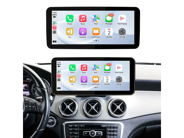 Wireless CarPlay/Android Auto 12.3in Touchscreen for Mercedes Benz A CLA GLA W176/C117/X117/X156 (2013-2015) with NTG4.5/4.7 Linux System, Radio...