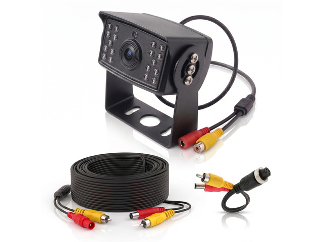 RCA Backup Camera, Upgraded Waterproof Heavy Duty Truck Rear View Camera with Internal Silicon Sealing, Night Vision & CCD Sensor for RV, Trailer,...