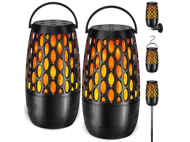Upgraded Outdoor Bluetooth Speakers Waterproof Patio, Outdoor Speakers with Light, Multi-Speaker Auto-Sync Up to 100 Speaker, BT 5.3 HD Surround...