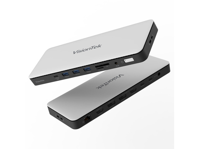 VT2600 USB-C MST 3X Monitor Docking Station - 100W Power, 2X DisplayPort, 2X HDMI, 3X USB-A, 3X USB-C, Audio, Ethernet, SD Reader for Windows