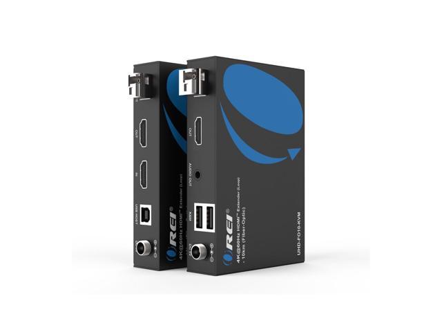 4K KVM HDMI Extender Over Fiber Optic Balun - UltraHD 4K @ 60Hz 4:4:4 DR, Supports Keyboard and Mouse USB - Up to 10 KM in Single Mode - 300M in...