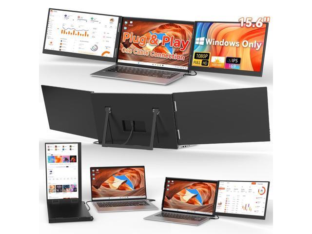 Laptop Screen Extender (Windows Only), 15.6' 1080P Dual Extended Monitor, USB-C Travel Screen for 12-17' Laptop, Triple Portable Monitor...