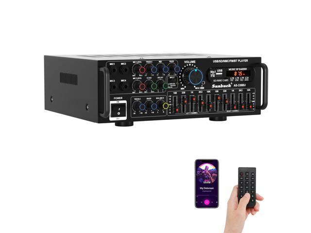 2000W Stereo Audio Amplifier for Home Theater, Car Audio, Karaoke, Party, Outdoor Camping with Multiple Input Modes EQ Mixer, Mic Input, Remote...