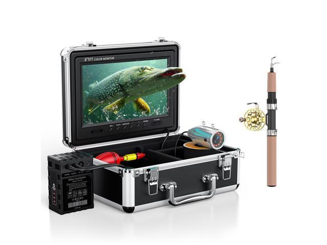 Underwater Fishing Camera Portable Video Fish Finder 9 inch LCD Monitor 1000TVL Waterproof Camera Underwater DVR Video Fish Cam 30m Cable 12pcs IR...