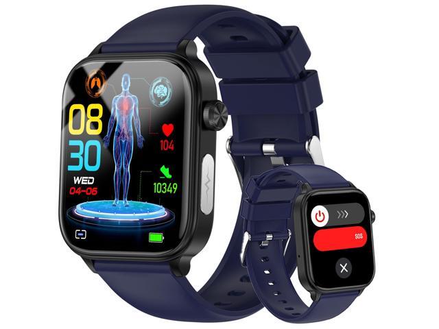 Smart Watch for Men Women (Answer/Make Calls), 1.96' HD Screen Fitness Watch with Blood Pressure/Heart Rate/Sleep/Body Temperature/Stress Monitor,...