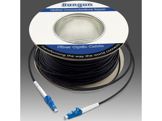 100 Meters LC to LC Outdoor Armored Simplex Fiber Patch Cable, Single Mode Fiber Optic Cable Jumper Optical Patch Cord, 9/125um, (OS1/OS2...