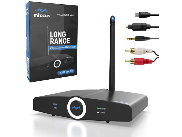 Long Range Bluetooth Transmitter or Receiver, Audio Only for TV PC Stereo, Connect Speaker, Headphones, Phone, aptX Low Latency Wireless Adapter,.