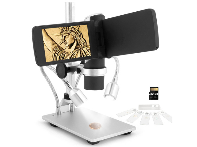 AD203 Digital Coin Microscope for Error Coins with Metal Stand & Led Light, Handheld Portable USB Microscope Kit for Kids & Adults, 4' LCD Screen,...