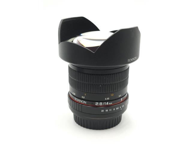 14mm F2.8 Full Frame Ultra Wide Angle Lens for Canon-EF - Built-In AE Chip, Manual Focus, Low Distortion, Wide Aperture, Petal Hood, One Size (Black)