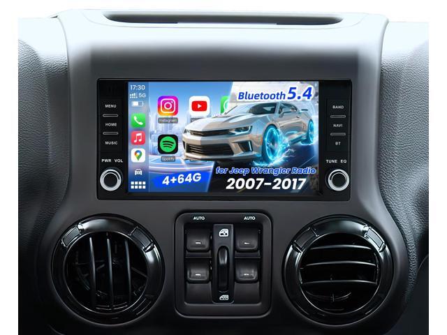 [4G+64G] Car Radio for Jeep Wrangler JK 2007-2017: 7' HD Touchscreen Stereo Replacement with CarPlay Android Auto 5G WiFi GPS Bluetooth FM 32EQ RDS...