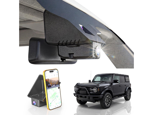 4K Dash Cam Suitable for Ford Bronco 2021-2024 & Rapor (Model A) Not for Bronco Sport, Integrated Camera,OEM Look,UHD 2160P Video HDR, APP, Loop...