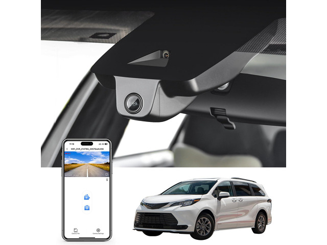 4K Dash Cam Custom fit for Toyota Sienna Gen4 XL40 2021 2022 2023 2024 2025 2026, LE Limited XLE Platinum XSE etc, Integrated OEM Look, UHD 2160P...