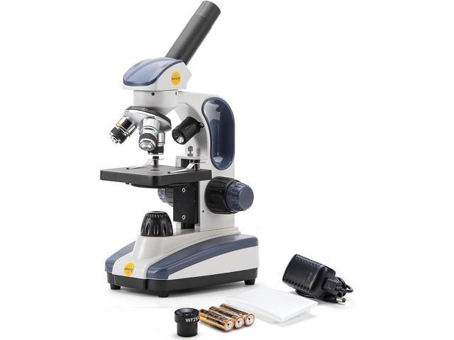 Compound Monocular Microscope SW200DL with 40X-1000X Magnification, Dual Light, Precision Fine Focus, Wide-Field 25X Eyepiece and Cordless...