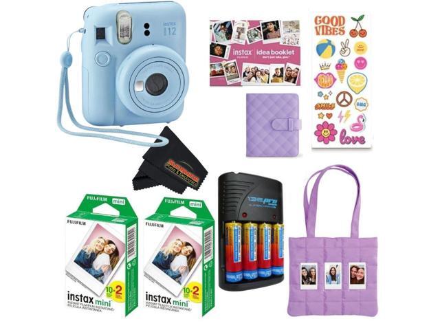 INSTAX Mini 12 Holiday Bundle 2025 with Extra Instax Mini Film + 4 Pk AA Batteries & Sunshine Photo Microfiber Cleaning Cloth (10 Items) (40...