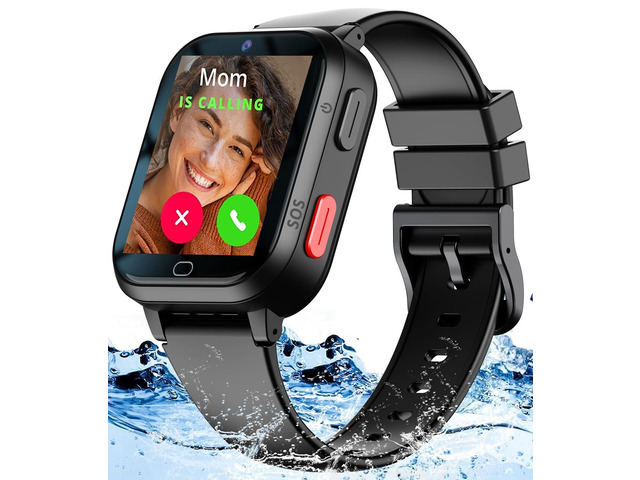 4G GPS Smart Watch for Kids WhatsApp Line Video Phone Call and Text Voice Chat SOS Alarm Message Anti-Lost Real-time Tracker Pedometer Silent Mode...