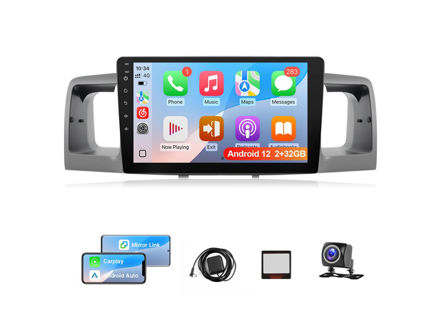 2+32GB Car Stereo for Toyota Corolla 2003-2008 Radio (For J-B-L) with Carplay Android Auto, 9' IPS Touch Screen for Corolla Head Unit with in-Dash...