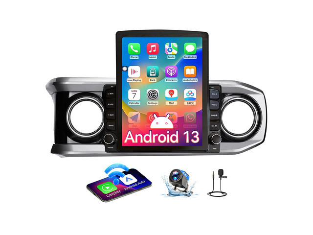 Android 13 Car Stereo Head Unit Compatible with Toyota Tacoma 2016-2023, Touch Screen Car Radio with Wireless CarPlay & Android Auto,...
