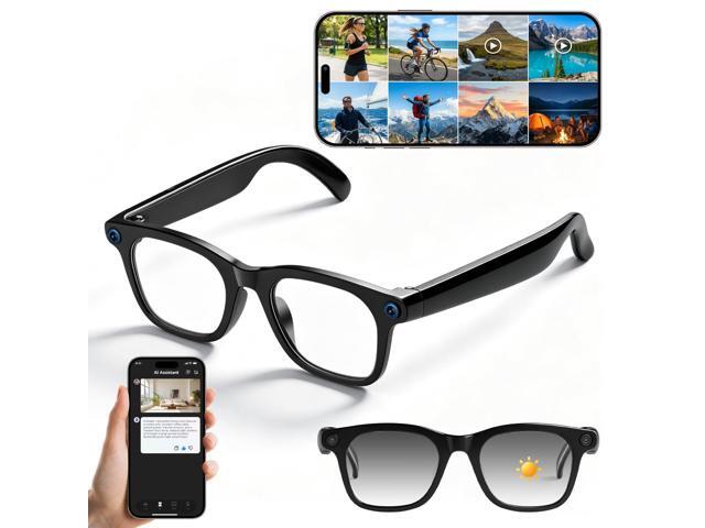 AI Smart Glasses with Camera,AI Voice Assistant,8MP/1080P HD Video & Audio Recording Camera, Real-Time Voice Translation, Bluetooth Connectivity,...