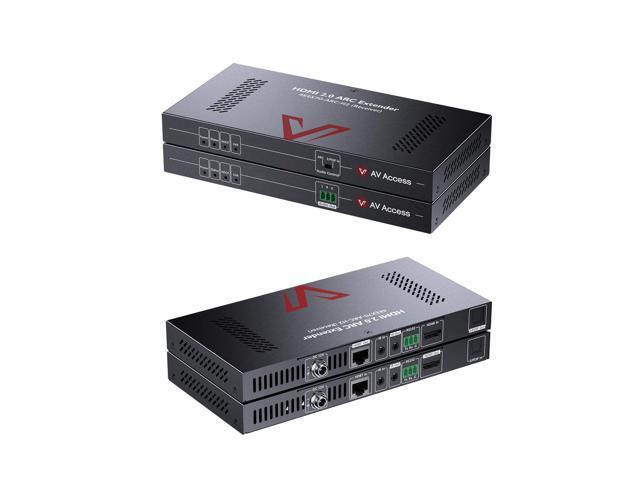 AV Access HDMI Extender with ARC Audio Return, 1080P Upto 230ft, 4K@60Hz HDR Upto 131ft, Extract Audio to Speakers or AVR, IR Control, HDBaseT for...