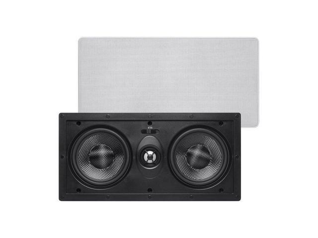 2-Way Carbon Fiber In-Wall Center Channel Speaker - Dual 5.25 Inch (Single) Easy Install For Home Theater - Alpha Series,Off-White