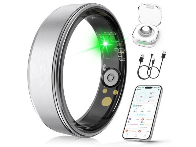 Smart Ring for Women Men, Health Fitness Tracker Ring with Sleep Monitoring/Heart Rate/Blood Oxygen/HRV/Stress/Calorie/Steps, IP68 Waterproof for...
