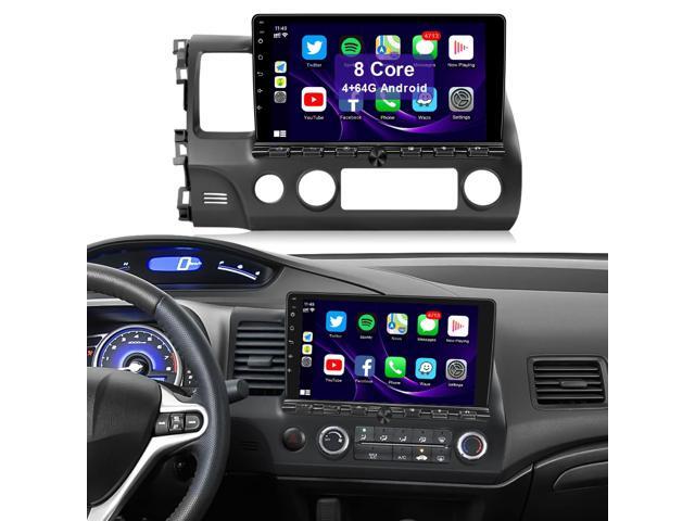 8 Core 4+64G Radio for Honda Civic 2006-2011 with Wireless Carplay Android Auto, Upgrade 10.1'' Touchscreen GPS Navigation Bluetooth WiFi Rear...