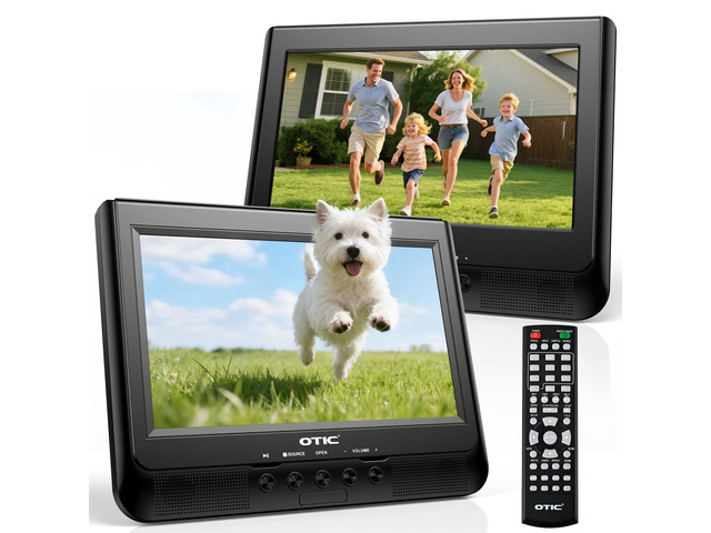 10.1' Dual Car DVD Player, Portable DVD Player for Car Headrest Dual Screen with Remote, 5 Hours Rechargeable Battery, Last Memory, All Region,...