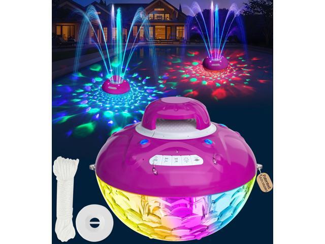 3 in 1 Bluetooth Pool Speaker with Pool Fountain Light, Floating Pool Speaker for Pool, IP68 Waterproof Hot Tub Speakers, Loud Sound, BT5.4,24H.